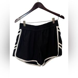Athletic Shorts Black with white Stripes Trim Women’s